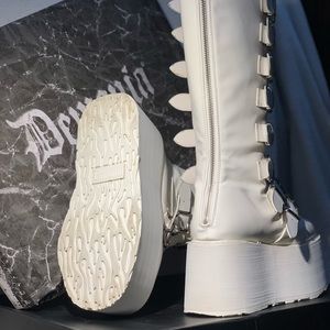 White Demonia’s, only worn once and in good condition